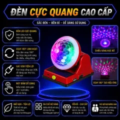 Đèn Led Ma Thuật Năng Lượng Mặt Trời, Đèn Sạc Đa Năng, Nháy Theo Nhạc Chiếu Sáng 7 Màu