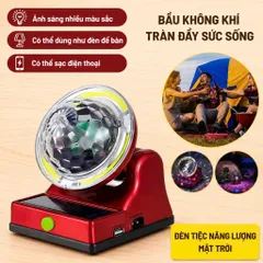 Đèn Led Ma Thuật Năng Lượng Mặt Trời, Đèn Sạc Đa Năng, Nháy Theo Nhạc Chiếu Sáng 7 Màu