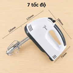 Máy Đánh Trứng Cầm Tay 7 Tốc Độ Tặng 4 Đầu Đánh Cao Cấp, Nhiều Chức Năng Hoạt Động Mạnh Mẽ Sử Dụng Tiện Lợi