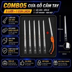 Combo 1 Cưa +5 Lưỡi cưa lách mài dự phòng 22 cm chống rỉ cưa lách mài chống rỉ