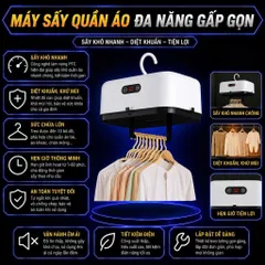 Máy Sấy Quần Áo LUMI QNK Công Suất 600W, Thiết Kế Gấp Gọn Tích Hợp Sưởi Ấm Nhỏ Gọn An Toàn Cho Gia Đình