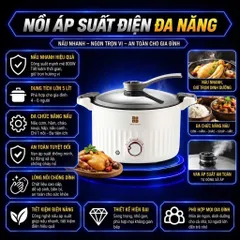 Nồi Áp Suất Đa Năng Điện Tử Dung Tích Nồi 5L Size 28cm, Công Suất 800w, Nhiều Chế Độ Nấu, Có Chống Dính