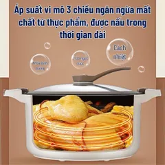 Nồi Áp Suất Đa Năng Điện Tử Dung Tích Nồi 5L Size 28cm, Công Suất 800w, Nhiều Chế Độ Nấu, Có Chống Dính