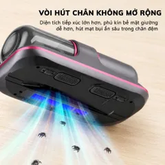 Máy Hút Bụi Cầm Tay Sạc TypeC - Không Dây, Có Đèn UV, Hút Nệm Giường/Sofa/Quần Áo