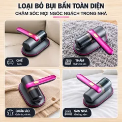 Máy Hút Bụi Cầm Tay Sạc TypeC - Không Dây, Có Đèn UV, Hút Nệm Giường/Sofa/Quần Áo