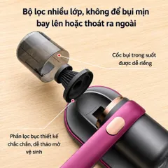 Máy Hút Bụi Cầm Tay Sạc TypeC - Không Dây, Có Đèn UV, Hút Nệm Giường/Sofa/Quần Áo