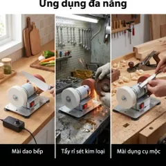 Máy Mài Dao,Kéo Mini , Máy Mài Đá 2 Đầu Đa Năng Dùng Điện 220V Đánh Bóng Gỉ Sét