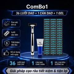 Set Dao Cạo Râu 108 Lưỡi Tặng Kèm 3 Thân Cạo, 3 Lọ Kem Mềm Râu Dễ Dàng Sử Dụng An Toàn Cho Da
