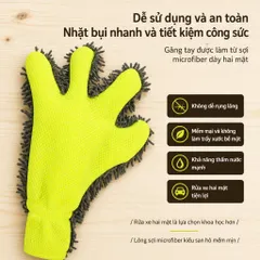 Bao Tay Rửa Xe, Găng Tay Rửa Xe San Hô Xỏ 5 Ngón Mềm Mịn Thấm Hút Tốt Cọ Rửa Xe