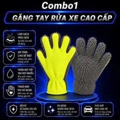 Bao Tay Rửa Xe, Găng Tay Rửa Xe San Hô Xỏ 5 Ngón Mềm Mịn Thấm Hút Tốt Cọ Rửa Xe