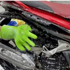 Bao Tay Rửa Xe, Găng Tay Rửa Xe San Hô Xỏ 5 Ngón Mềm Mịn Thấm Hút Tốt Cọ Rửa Xe