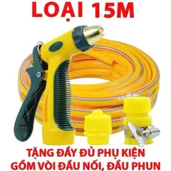 Bộ Vòi Xịt Tăng Áp Vòi Xịt Cầm Tay Các Loại Dây 5-10-15-20-30 MÉT Phù Hợp Tưới Cây, Rửa Xe, Rửa Sân Chất Liệu PE