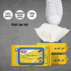 Khăn Ướt Lau Giày 30 Tờ - Làm Sạch Nhanh, Không Cần Rửa Tay