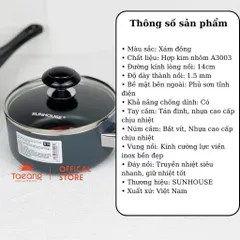 Nồi Quấy Bột Chống Dính SUNHOUSE SHG-MP14 - Đường kính 14 cm - KHÔNG DÙNG ĐƯỢC TRÊN BẾP TỪ