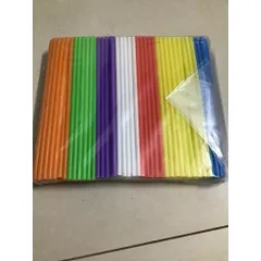 Combo 200 ống hút nhựa sắc màu/ ống hút nước 7 màu dài 22cm