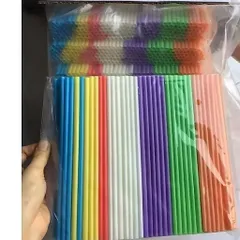 Combo 200 ống hút nhựa sắc màu/ ống hút nước 7 màu dài 22cm