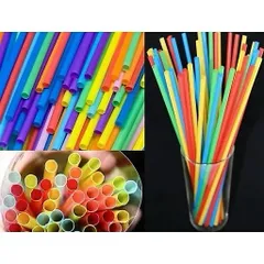 Combo 200 ống hút nhựa sắc màu/ ống hút nước 7 màu dài 22cm