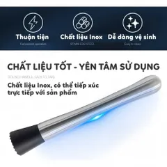 Chày Dầm Pha Chế Đồ Uống Inox 304 Chống Gỉ Bar Pha Cocktails Nước Ép