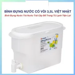 Bình Đựng Nước Có Vòi 3,5L Việt Nhật-  Bình Đựng Nước Trà Nước Trái Cây Để Trong Tủ Lạnh Tiện Lợi