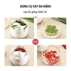 Máy xay tỏi ớt cầm tay Mini Food Chopper 2 lưỡi chính hãng, Dụng cụ xay tỏi ớt, thực phẩm đa năng KOOBEE (SC07)