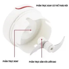 Máy xay tỏi ớt cầm tay Mini Food Chopper 2 lưỡi chính hãng, Dụng cụ xay tỏi ớt, thực phẩm đa năng KOOBEE (SC07)