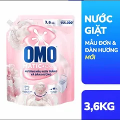 Nước giặt OMO Cửa Trên hương Mẫu Đơn Trắng và Đàn Hương 3.6kg