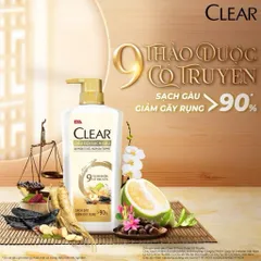 Dầu Gội Clear 9 Loại Thảo Dược Cổ Truyền 630g