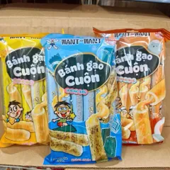 Bánh Gạo Cuộn Want Want 170g (Bịch 10 Cây) - Nhiều Hương Vị Giòn Ngon, Tiện Dụng