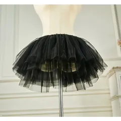 Váy Tutu Ngắn 6 Lớp Mềm Mại Phối Chân Váy Xoè Tiểu Thư  - N156 Đen