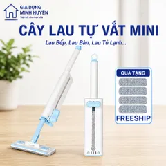 Cây Lau Nhà Mini Kèm Bình Vắt Tự Động, Chổi Lau Sàn Đa Năng Lau Kính, Lau Bếp Gọn Tiện Lợi