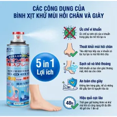 Xịt khử mùi giày dép ComBo 260ml công nghệ Nano Bạc AG+ diệt khuẩn, ngăn mồ hôi