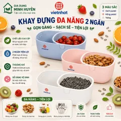 [Việt Nhật] Khay Đựng Các Loại Hạt - Trái Cây - Đồ Ăn Vặt Đa Năng Tiện Ích Gọn Gàng 2 Ngăn 5602