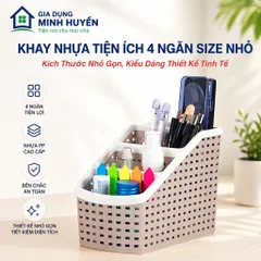 Khay Nhựa 4 Ngăn Tiện Lợi Mini – Hộp Đựng Mỹ Phẩm, Văn Phòng, Đồ Gia Dụng Gọn Gàng, Nhựa PP Bền Đẹp