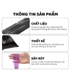 [Combo 5] Bịch Túi Đựng Rác 10L Và 20L Có Dây Rút Túi Rác Tự Phân Hủy Size 45x50cm và 55x60cm Dai Chắc Chống Rò Nước