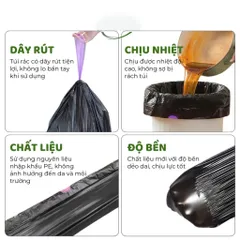 [Combo 5] Bịch Túi Đựng Rác 10L Và 20L Có Dây Rút Túi Rác Tự Phân Hủy Size 45x50cm và 55x60cm Dai Chắc Chống Rò Nước