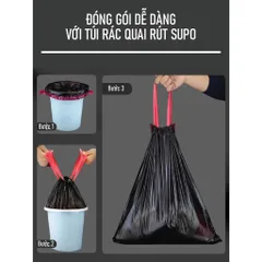 [Combo 5] Bịch Túi Đựng Rác 10L Và 20L Có Dây Rút Túi Rác Tự Phân Hủy Size 45x50cm và 55x60cm Dai Chắc Chống Rò Nước