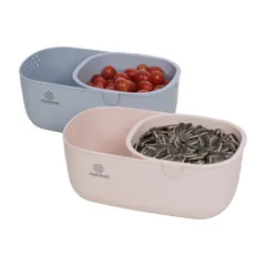 [Việt Nhật] Khay Đựng Các Loại Hạt - Trái Cây - Đồ Ăn Vặt Đa Năng Tiện Ích Gọn Gàng 2 Ngăn 5602