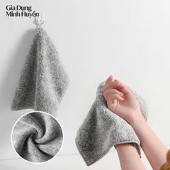 Bộ 50 khăn lau sợi than tre 20x20cm siêu thấm, kháng khuẩn, đa năng cho bếp và nhà cửa