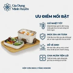 Hộp đựng thực phẩm inox 304 2 tầng giữ nhiệt chống tràn, an toàn cho cơm văn phòng và mang đi