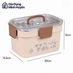 Hộp đựng thực phẩm inox 304 2 tầng giữ nhiệt chống tràn, an toàn cho cơm văn phòng và mang đi