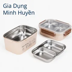 Hộp đựng thực phẩm inox 304 2 tầng giữ nhiệt chống tràn, an toàn cho cơm văn phòng và mang đi