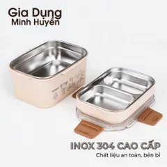 Hộp đựng thực phẩm inox 304 2 tầng giữ nhiệt chống tràn, an toàn cho cơm văn phòng và mang đi