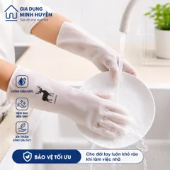 Găng Tay Rửa Chén Cao Su Con Hươu Chống Thấm Nước | Găng Tay Gia Dụng Dẻo Dai, Bền Đẹp, Bảo Vệ Da Tay Khi Lau Dọn