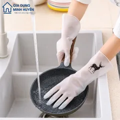 Găng Tay Rửa Chén Cao Su Con Hươu Chống Thấm Nước | Găng Tay Gia Dụng Dẻo Dai, Bền Đẹp, Bảo Vệ Da Tay Khi Lau Dọn