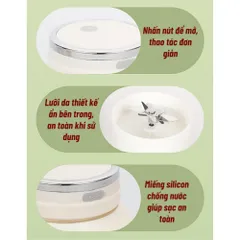 Máy Xay Cầm Tay OSTMARS Mini 500ml 10 Lưỡi Dao Đa Năng Sạc Tích Điện, Thay Nắp Cắm Ống Hút Tiện Lợi