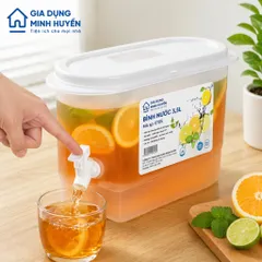Bình Đựng Nước 3.5L Có Vòi Để Tủ Lạnh Cao Cấp Việt Nhật Đựng Nước Lạnh Tiện Lợi