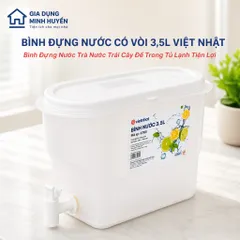 Bình Đựng Nước 3.5L Có Vòi Để Tủ Lạnh Cao Cấp Việt Nhật Đựng Nước Lạnh Tiện Lợi