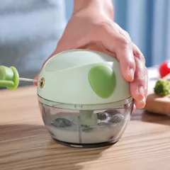 Máy Xay Tỏi Ớt Mini Đa Năng 3 Lưỡi Dao Kéo Tay - Xay Rau Củ Quả Nhanh Chóng Tiện Lợi Sạch Sẽ