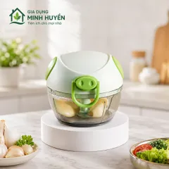 Máy Xay Tỏi Ớt Mini Đa Năng 3 Lưỡi Dao Kéo Tay - Xay Rau Củ Quả Nhanh Chóng Tiện Lợi Sạch Sẽ