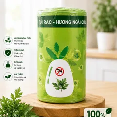 [Hot] Combo 3 Cuộn Túi Đựng Rác Hương Ngải Cứu Có Dây Rút - Xua Đuổi Côn Trùng - Khử Mùi - Tự Phân Hủy